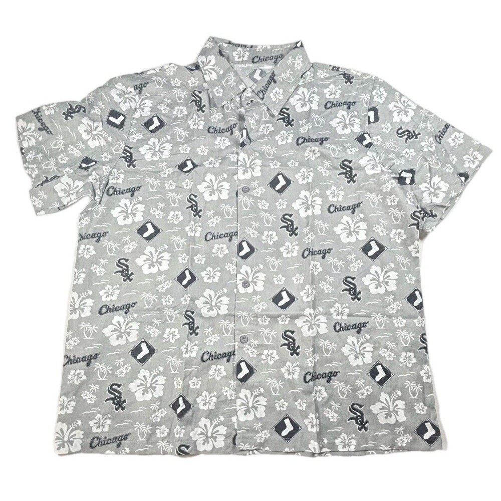 Chicago White Sox Baseball Men’s Hawaiian Shirt Floral Button Down Size Medium